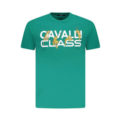 Cavalli Class Green Cotton Men T-Shirt - T-Shirts