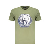 Cavalli Class Green Cotton Men T-Shirt - T-Shirts