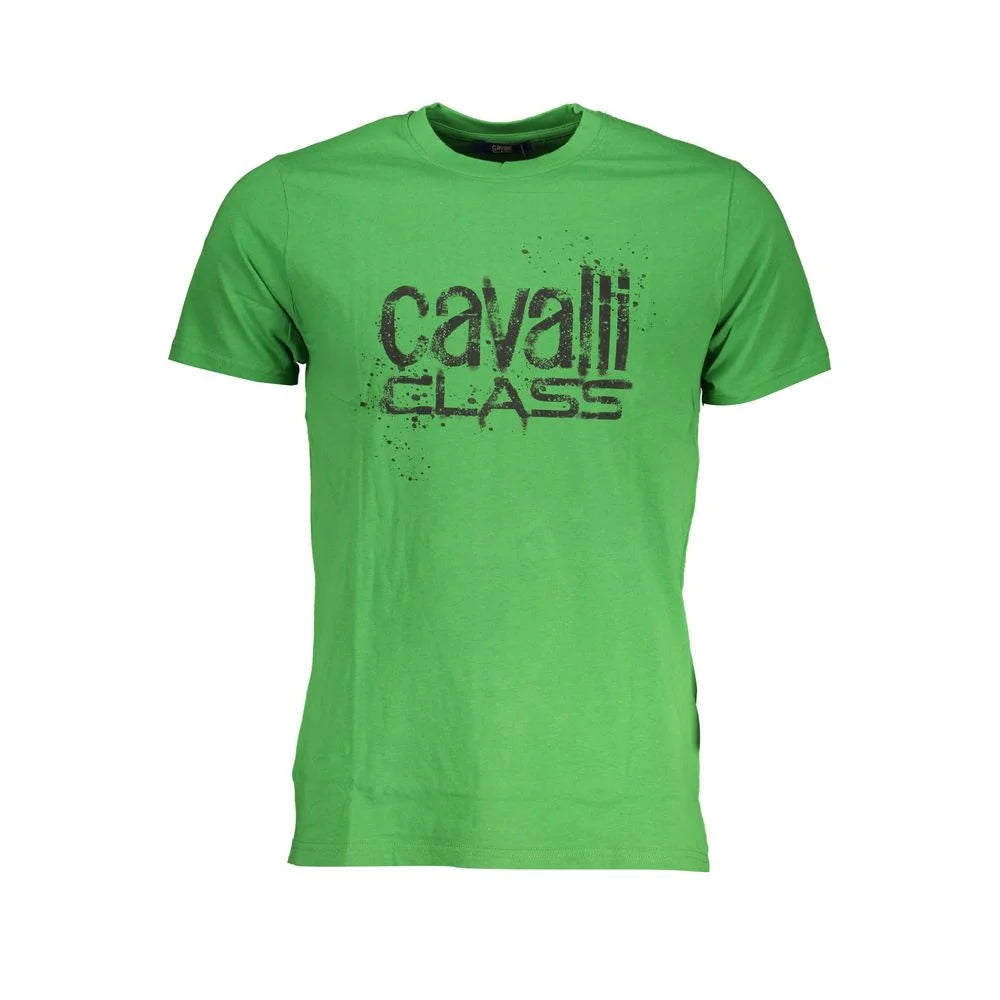 Cavalli Class Green Cotton T-Shirt - T-Shirts