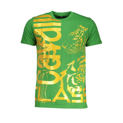 Cavalli Class Green Cotton T-Shirt - T-Shirts