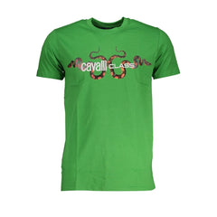 Cavalli Class Green Cotton T-Shirt - T-Shirts