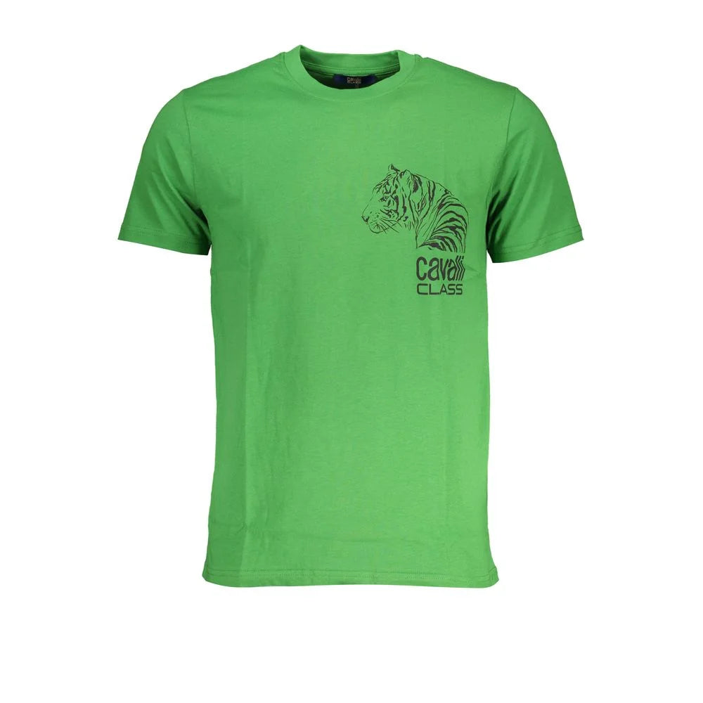 Cavalli Class Green Cotton T-Shirt - T-Shirts