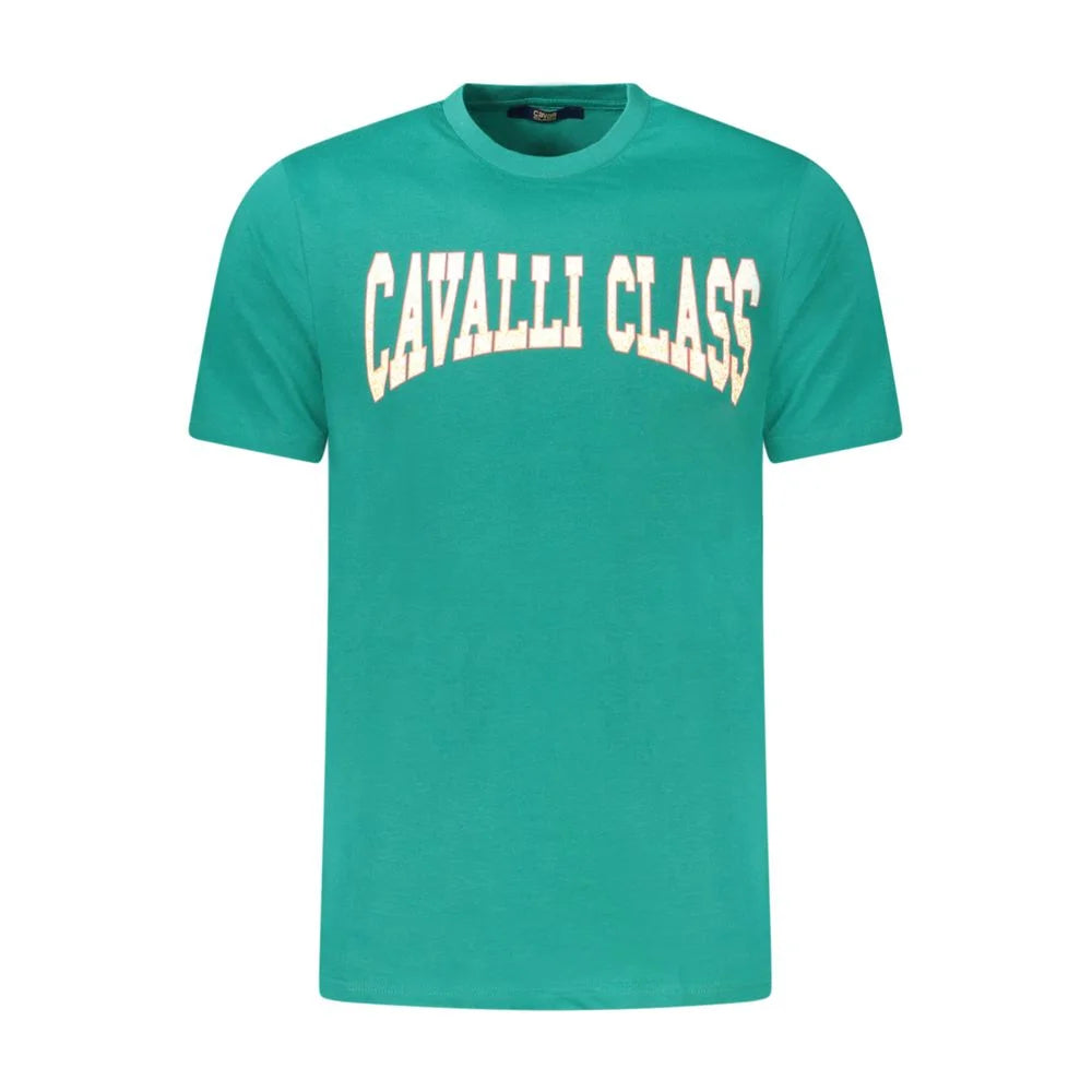 Cavalli Class Green Cotton T-Shirt - T-Shirts