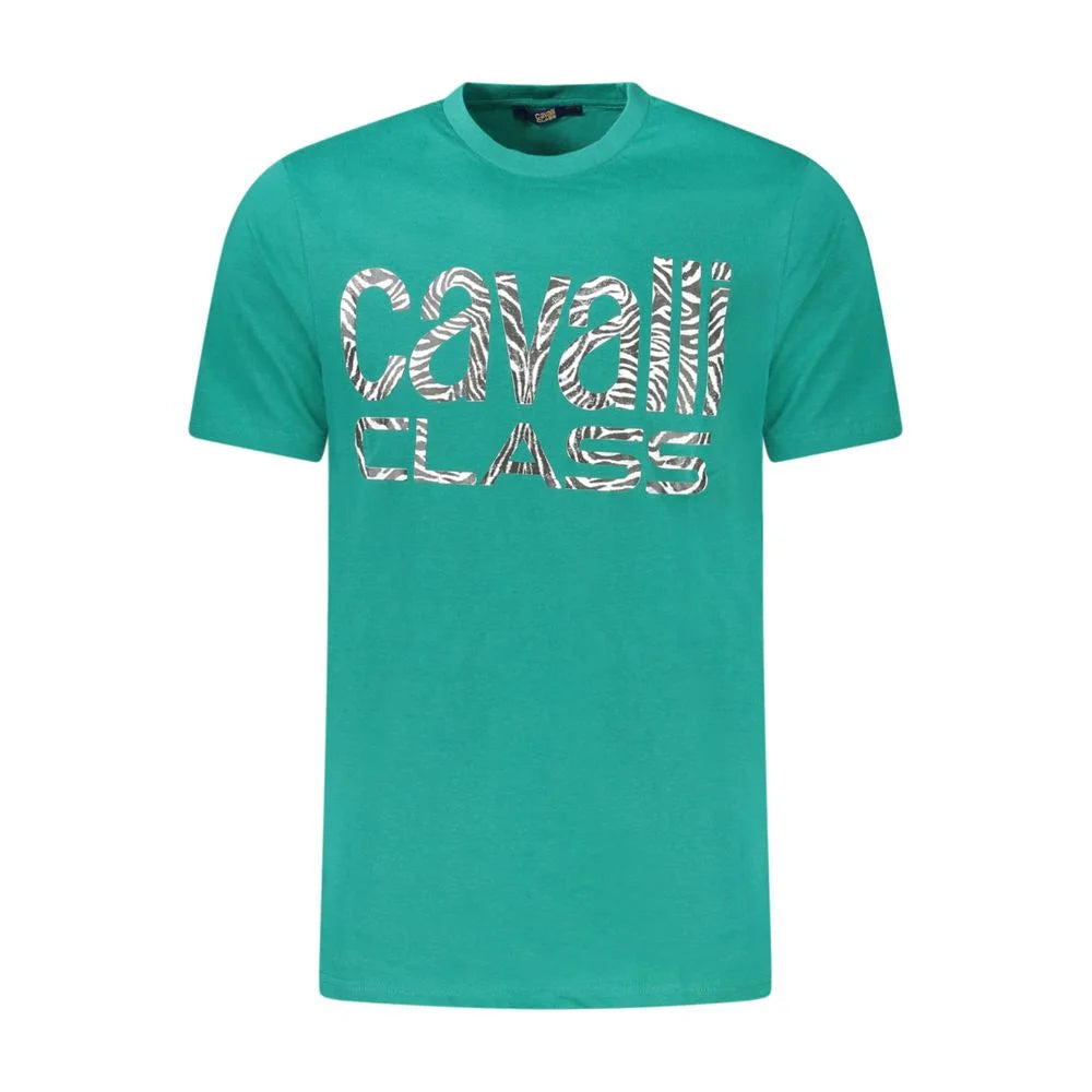 Cavalli Class Green Cotton T-Shirt - T-Shirts