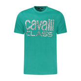 Cavalli Class Green Cotton T-Shirt - T-Shirts