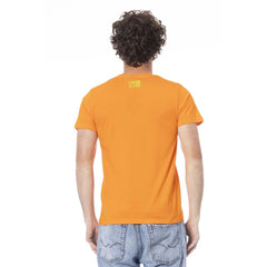 Cavalli Class Orange Cotton Men T-Shirt - T-Shirts