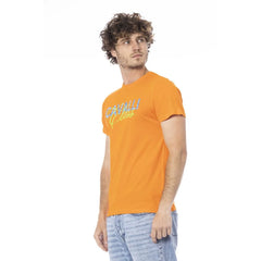 Cavalli Class Orange Cotton Men T-Shirt - T-Shirts