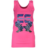 Cavalli Class Pink Cotton Tank Top