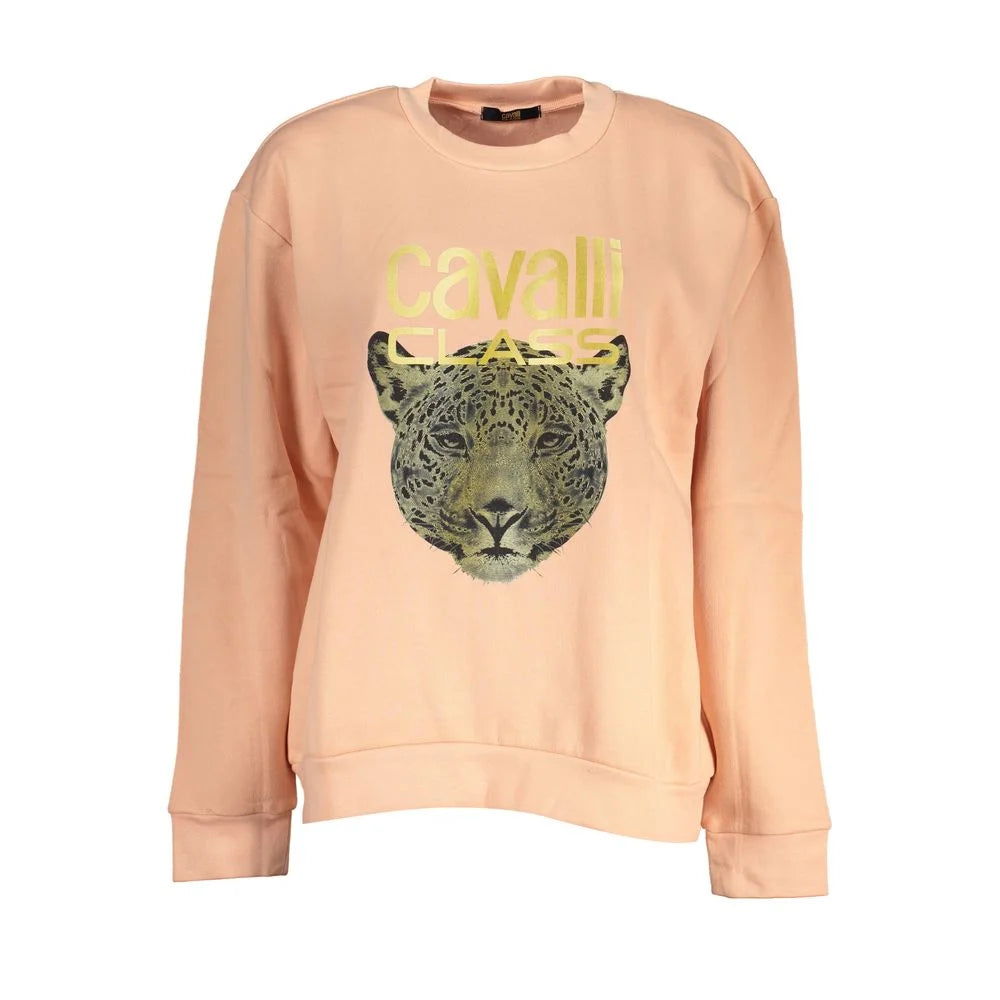 Cavalli Class Pink Cotton Women Sweater - Sweaters