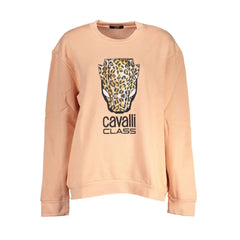 Cavalli Class Pink Cotton Women Sweater - Sweatshirts