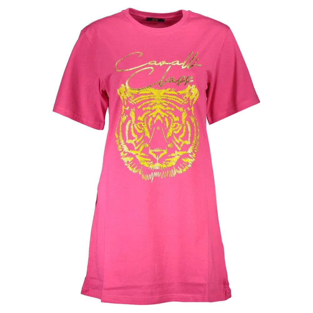 Cavalli Class Pink Cotton Women T-Shirt - T-Shirts
