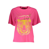 Cavalli Class Pink Cotton Women T-Shirt - XS