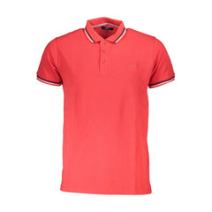 Cavalli Class Red Cotton Men Polo Shirt - Polos