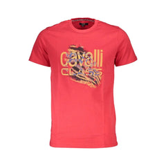 Cavalli Class Red Cotton Men T-Shirt - T-Shirts