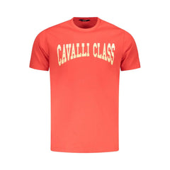 Cavalli Class Red Cotton Men T-Shirt - T-Shirts