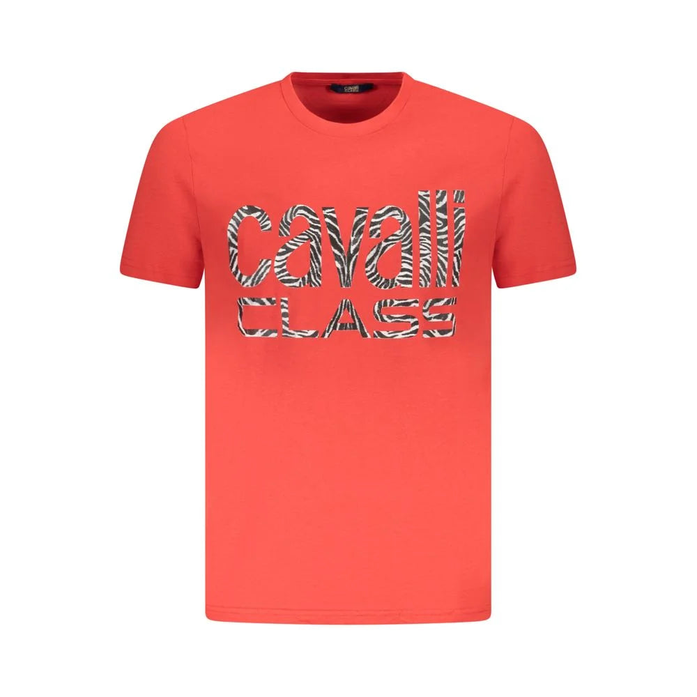 Cavalli Class Red Cotton Men T-Shirt - T-Shirts