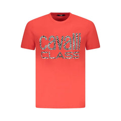 Cavalli Class Red Cotton Men T-Shirt - T-Shirts
