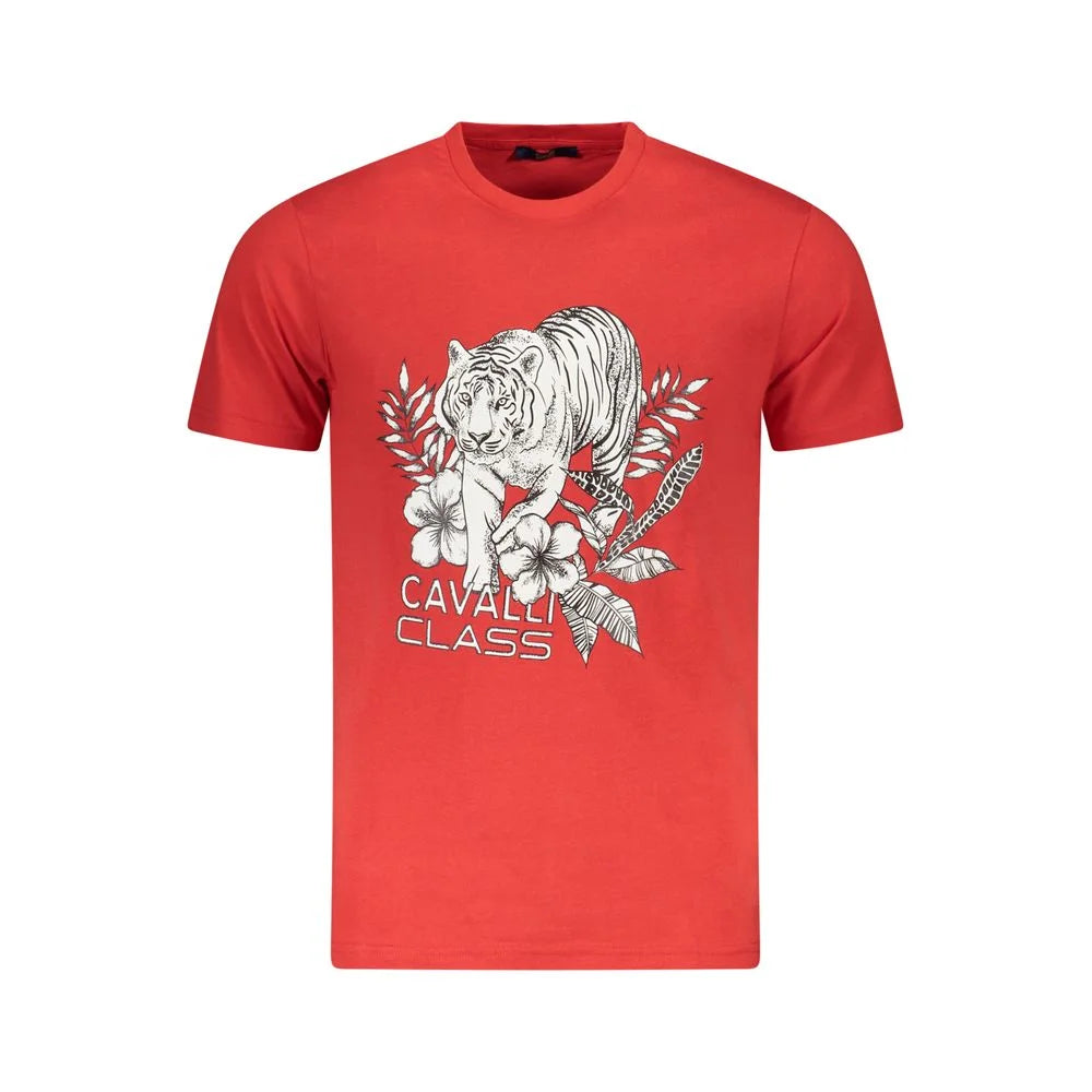 Cavalli Class Red Cotton Men T-Shirt - T-Shirts