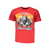 Cavalli Class Red Cotton Men T-Shirt - T-Shirts