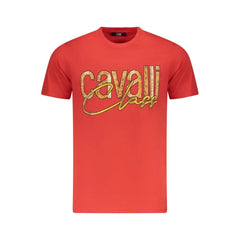 Cavalli Class Red Cotton Men T-Shirt - T-Shirts