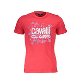 Cavalli Class Red Cotton Men T-Shirt - T-Shirts