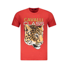Cavalli Class Red Cotton Men T-Shirt - T-Shirts