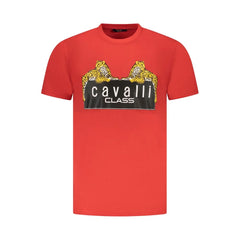 Cavalli Class Red Cotton Men T-Shirt - T-Shirts