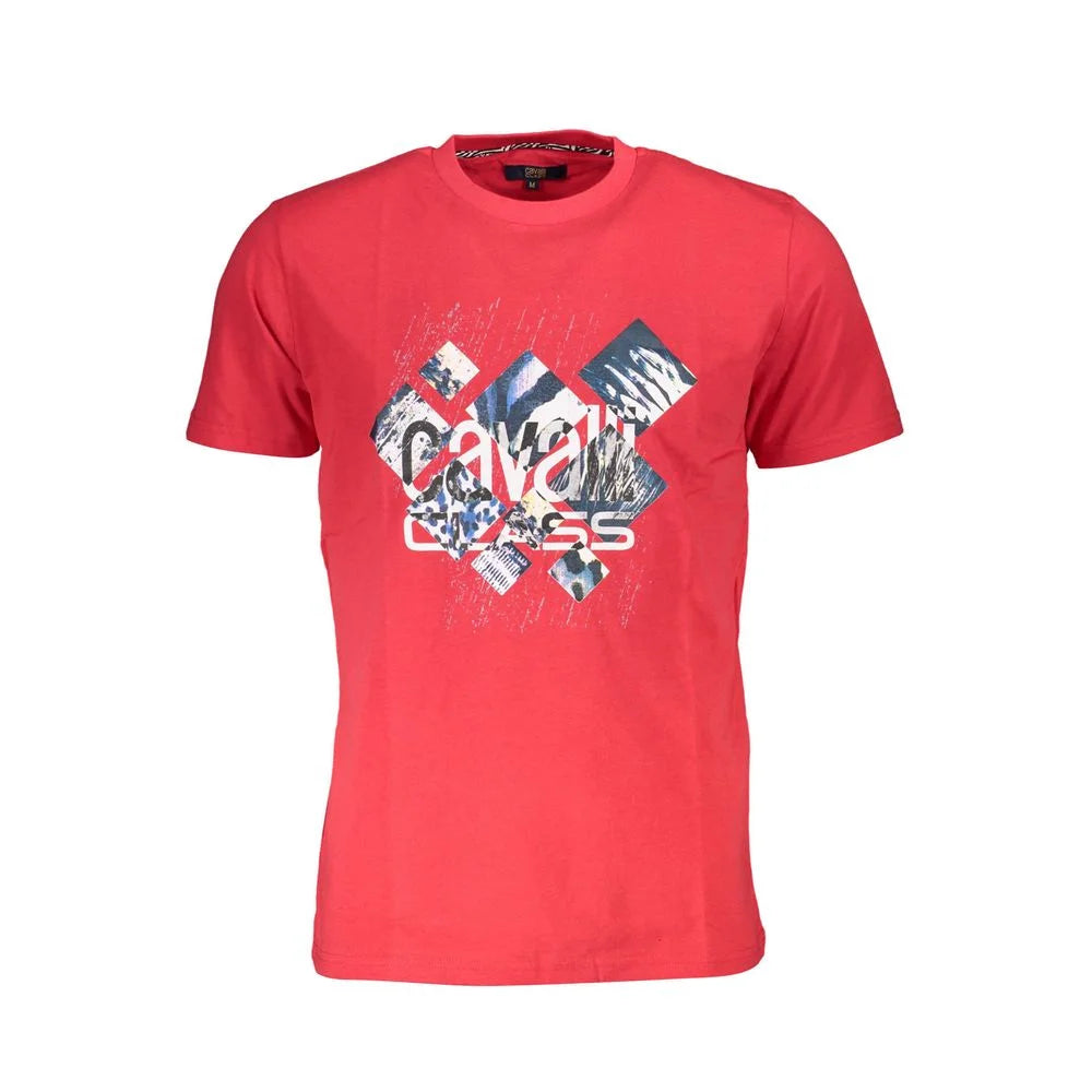 Cavalli Class Red Cotton Men T-Shirt - XL - T-Shirts