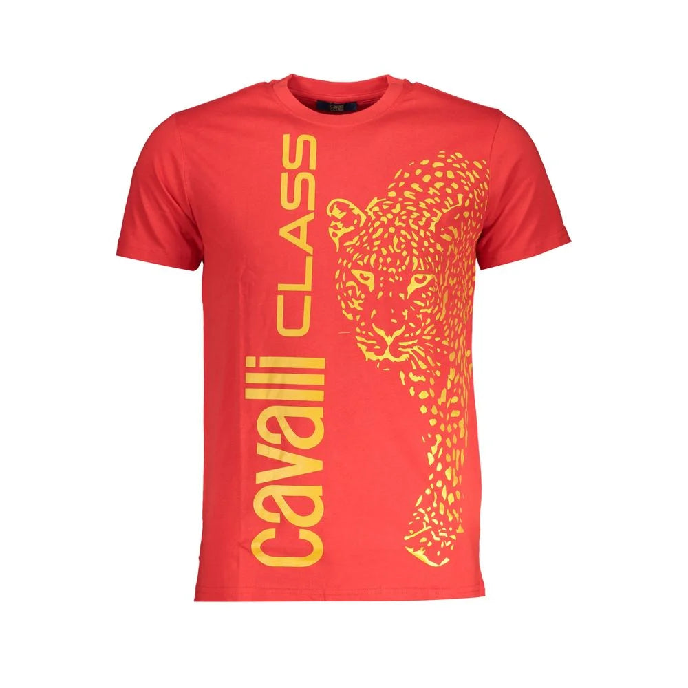 Cavalli Class Red Cotton T-Shirt - T-Shirts