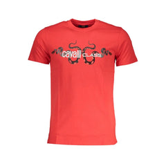 Cavalli Class Red Cotton T-Shirt - T-Shirts
