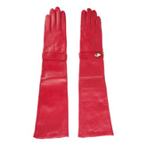 Cavalli Class Red Lambskin Women Glove - 7|S - Gloves & Mittens