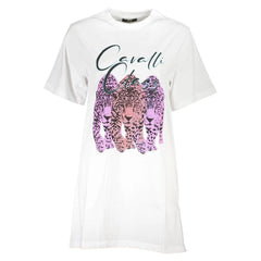 Cavalli Class White Cotton Dress - XL - Dresses