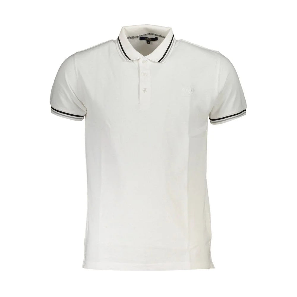 Cavalli Class White Cotton Men Polo Shirt - Polos