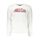 Cavalli Class White Cotton Men Sweater - Sweatshirts