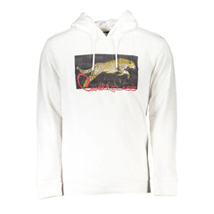 Cavalli Class White Cotton Men Sweater - Sweatshirts