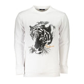 Cavalli Class White Cotton Men Sweater - Sweatshirts