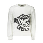 Cavalli Class White Cotton Men Sweater - Sweatshirts