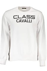 Cavalli Class White Cotton Men Sweater - XXL