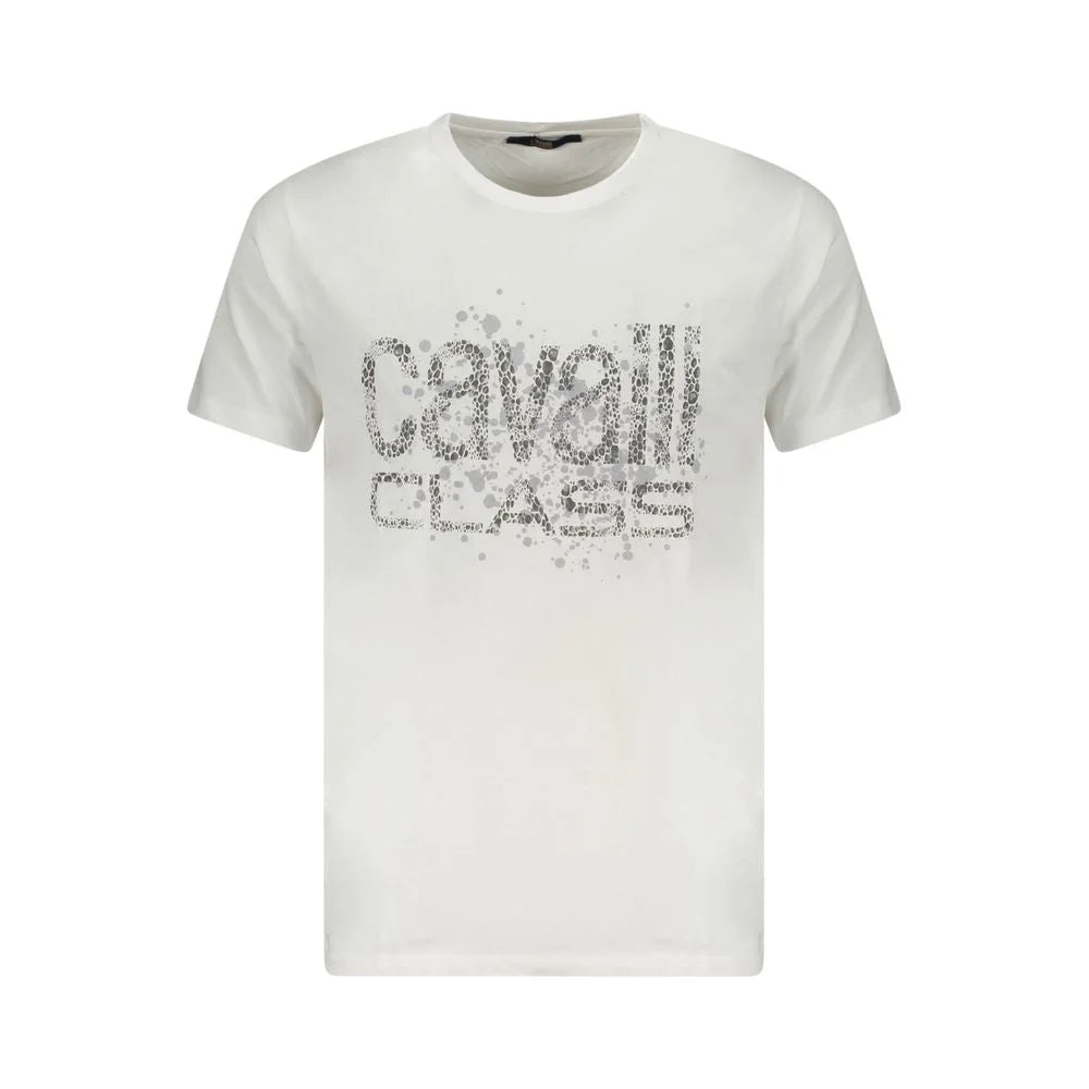 Cavalli Class White Cotton Men T-Shirt