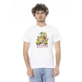 Cavalli Class White Cotton Men T-Shirt - L - T-Shirts