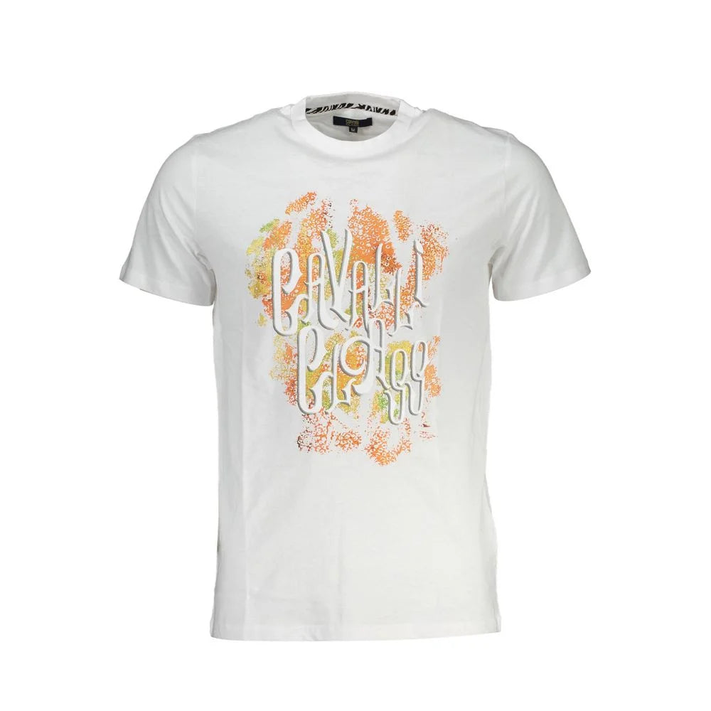 Cavalli Class White Cotton Men T-Shirt - T-Shirts