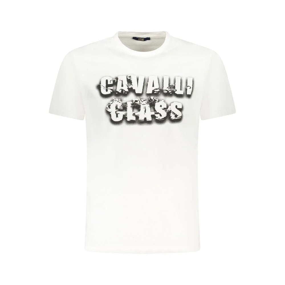 Cavalli Class White Cotton Men T-Shirt - T-Shirts