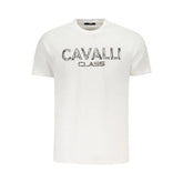 Cavalli Class White Cotton Men T-Shirt - T-Shirts