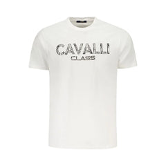 Cavalli Class White Cotton Men T-Shirt - T-Shirts