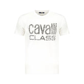 Cavalli Class White Cotton Men T-Shirt - T-Shirts