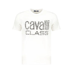 Cavalli Class White Cotton Men T-Shirt - T-Shirts