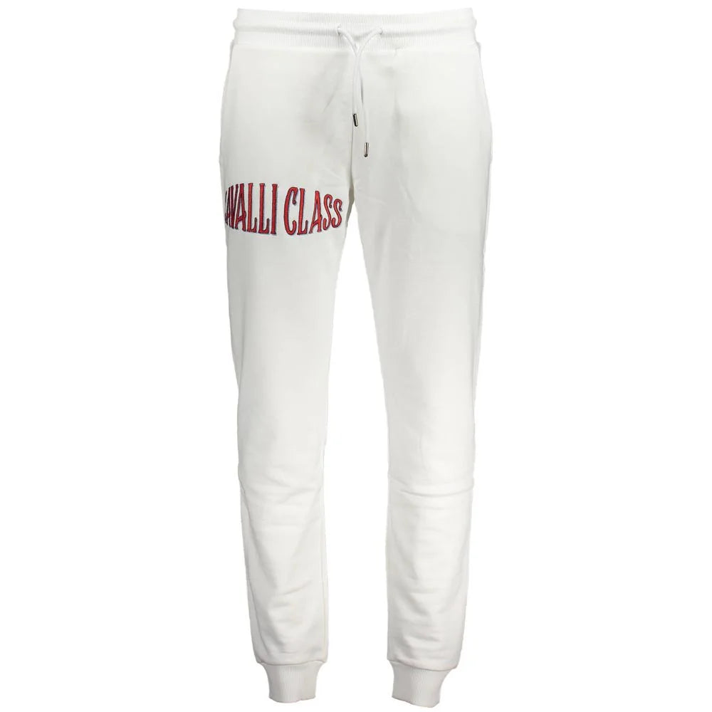 Cavalli Class White Cotton Pant - Joggers