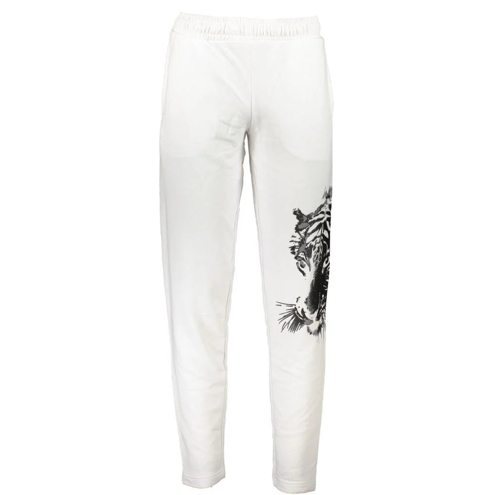 Cavalli Class White Cotton Pant - Joggers