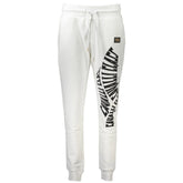 Cavalli Class White Cotton Pant - S - Joggers