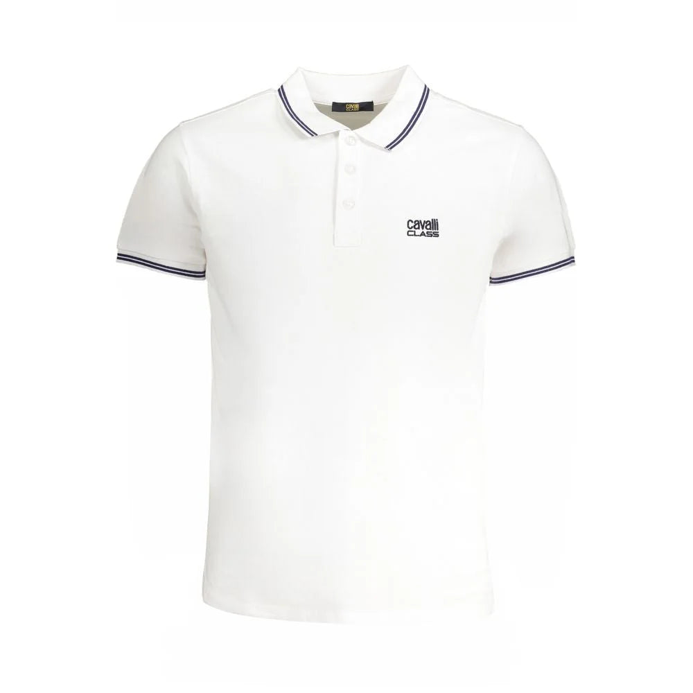 Cavalli Class White Cotton Polo Shirt - L - Polos